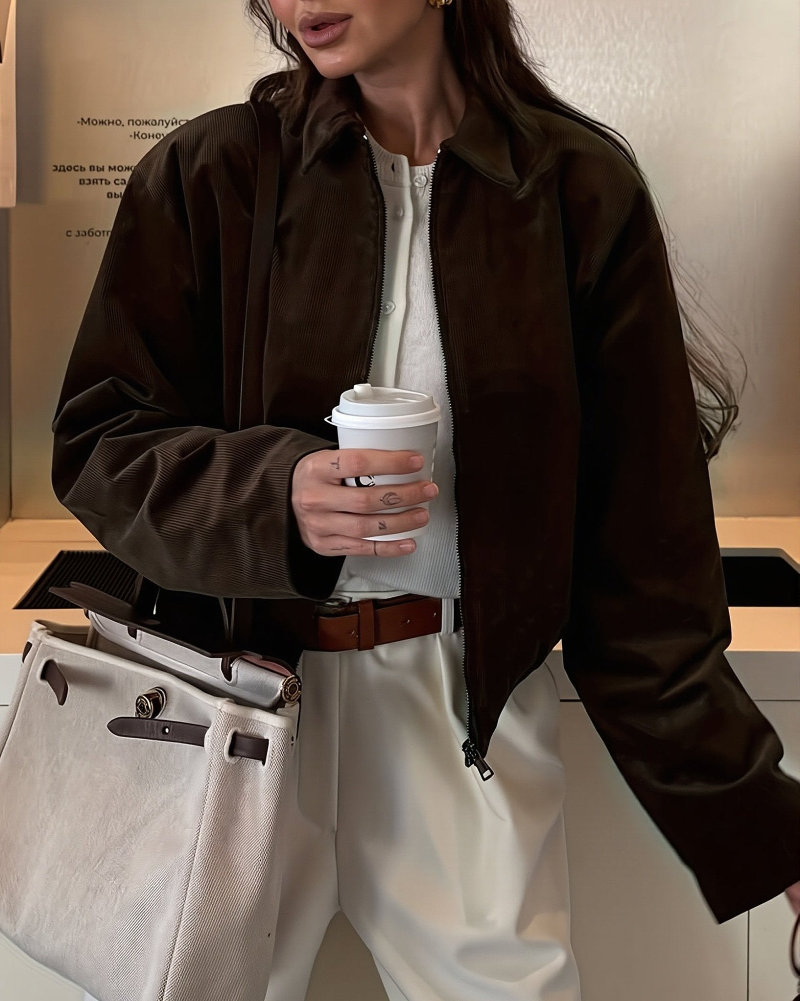 SOKYND Rachel Corduroy Bomber Jacket JacketSOKYND-748183-COF-S-92823Coffee BrownS