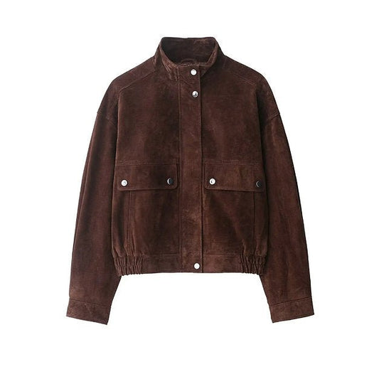 Rachel Wide Shoulder Suede Jacket