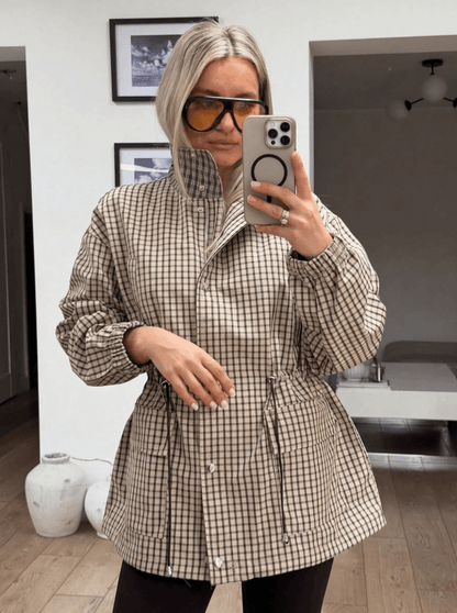 SOKYND Rebecca Vintage Plaid Cinched Jacket JacketSOKYND-209879-KHA-S-26711KhakiS