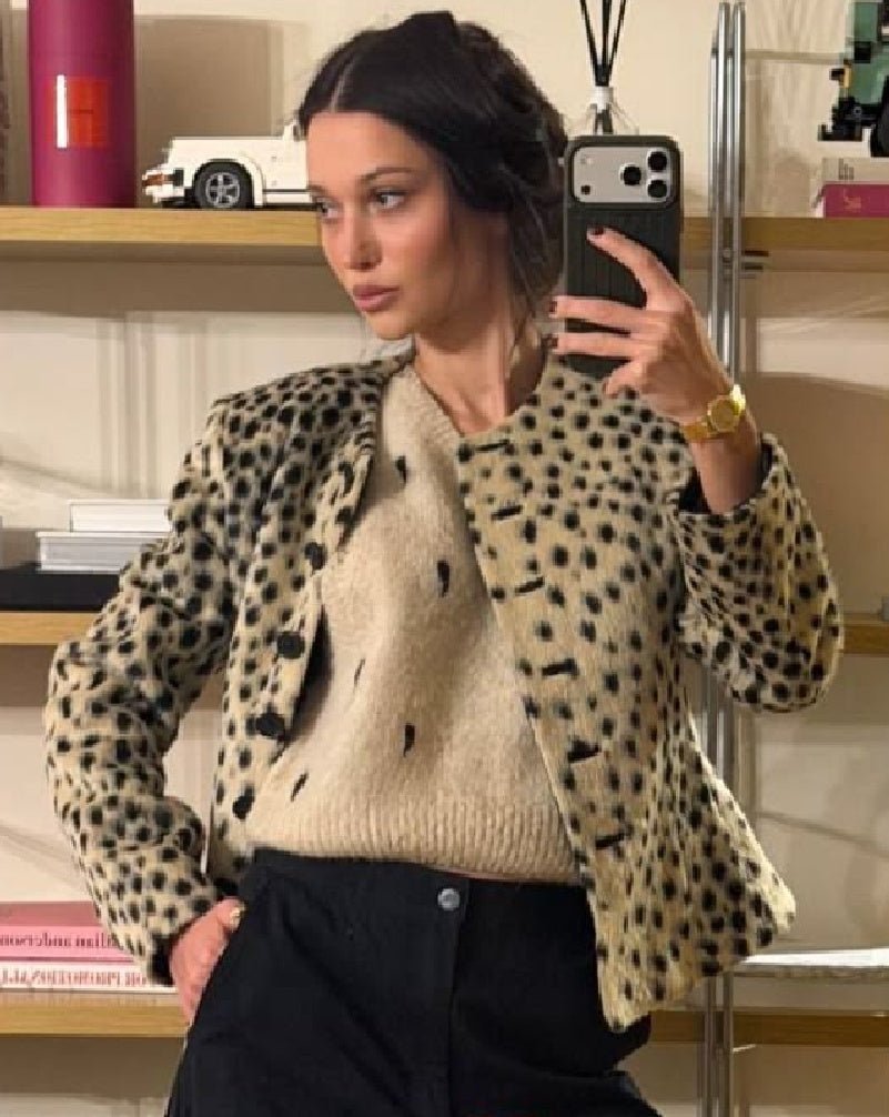 SOKYND Rose Leopard Faux Fur Cropped Jacket JacketSOKYND-698967-S-OS-47991S