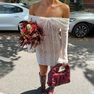 Rosemarie Vestido curto ombros descobertos