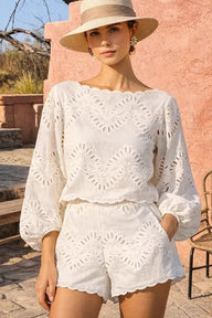 Ruth Conjunto de calções broderie