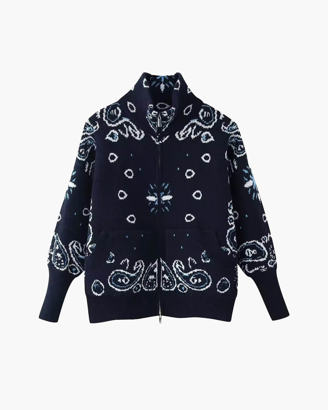 SOKYND Ruth Paisley Zip-Up Knit Jacket JacketSOKYND-675863-OLI-M-09559Olive GreenM