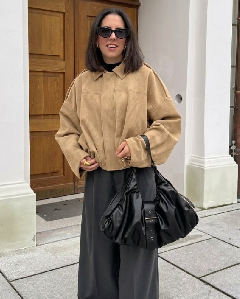 SOKYND Sandra Suede Oversized Zip Jacket JacketSOKYND-575831-S-OS-92151S