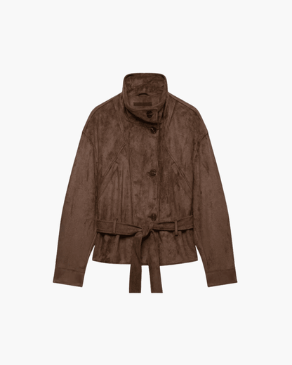 SOKYND Sarah Faux Suede Lace Up Jacket JacketSOKYND-923351-BRO-XS-05591BrownXS