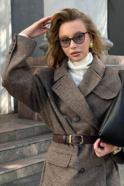 SOKYND Sarah Structured Tweed Coat JacketSOKYND-144727-BRO-S-66295BrownS