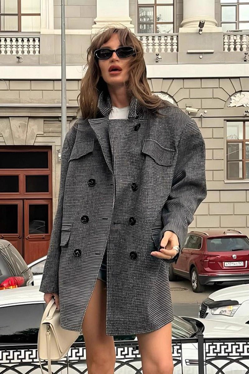 SOKYND Sarah Structured Tweed Coat JacketSOKYND-144727-GRE-S-67991GreyS