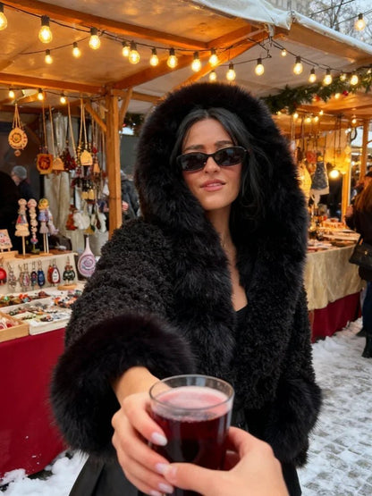 SOKYND Shelby Faux Fur Jacket Coats & JacketsBlackS