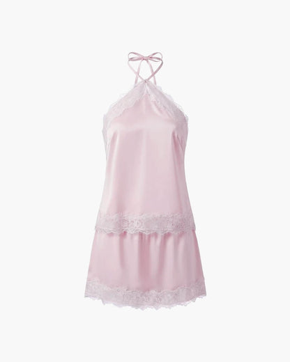 SOKYND Sienna Satin Halter Neck Two-Piece Set Matching SetsSOKYND-584343-PIN-XS-70711Pink SetXS