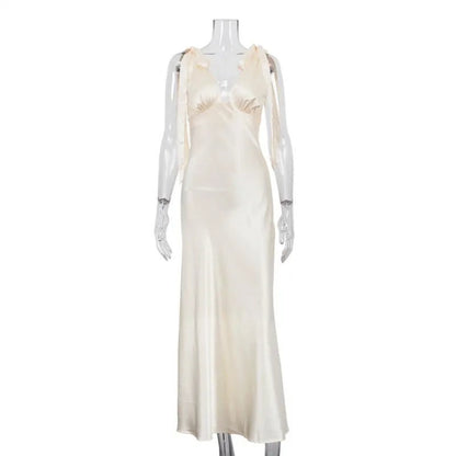 SOKYND Solana Satin Tie Strap Maxi Dress DressSOKYND-298583-YEL-XS-45079YellowXS