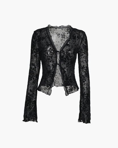 SOKYND Sophia Tie Front Lace Blouse TopsSOKYND-189975-L-OS-07671L