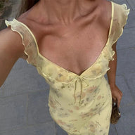Vestido Maxi Decote Profundo Floral Sylvie
