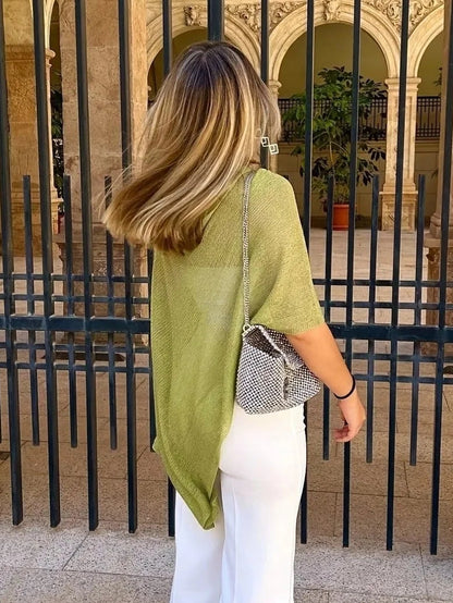 SOKYND Tahlia Batwing Knitted Shawl Top TopsSOKYND-117655-OLI-S-90551OliveS