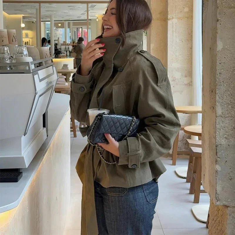 SOKYND Talia Belted Trench Coat Coats & Jackets