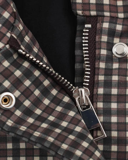 SOKYND Valerie Plaid Hooded Windbreaker Jacket JacketSOKYND-343511-L-OS-73367L