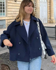 Casaco curto cruzado Vannie