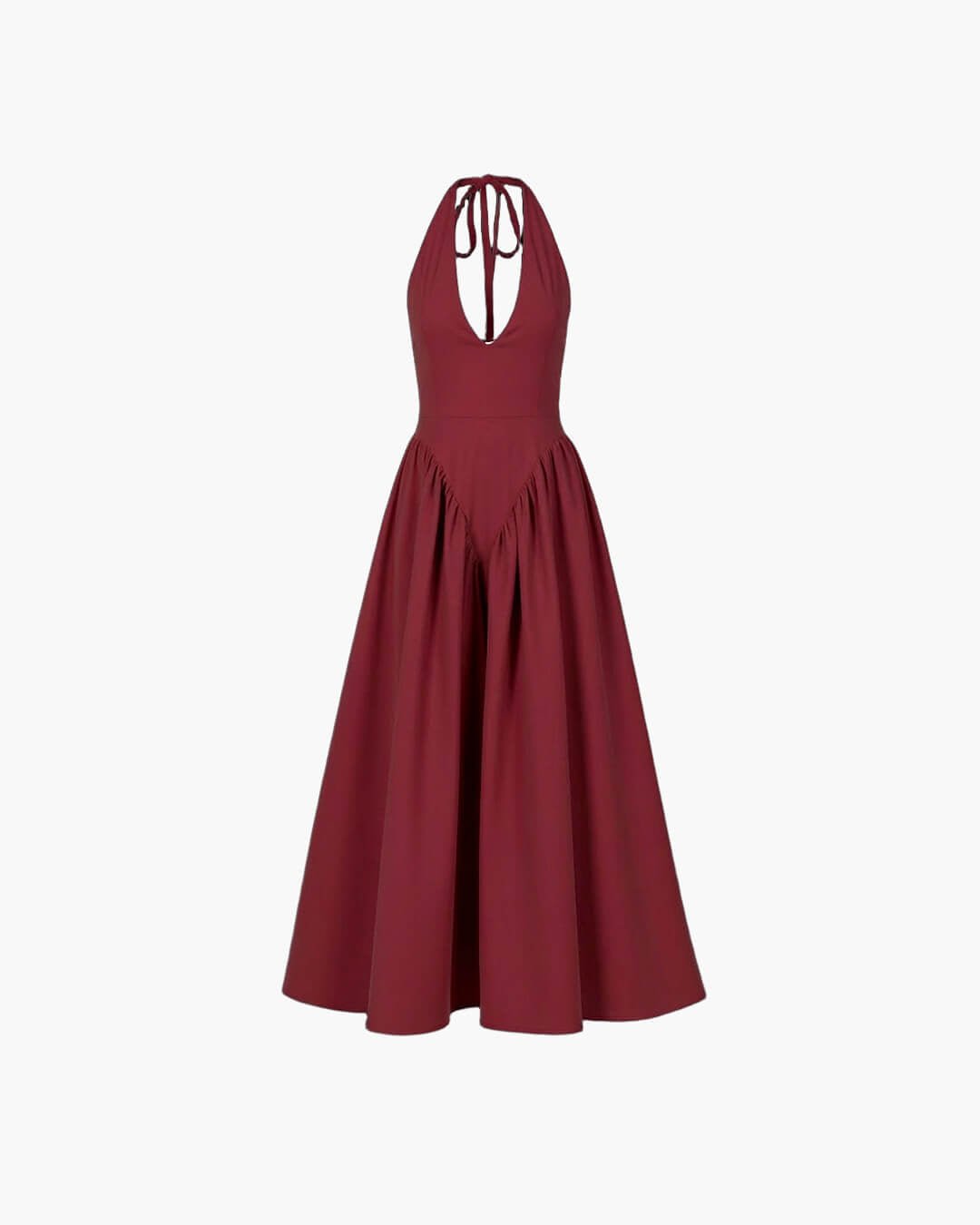 SOKYND Yara Deep Neck Maxi Dress DressClaretS