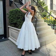 Vestido maxi decote fundo Yara