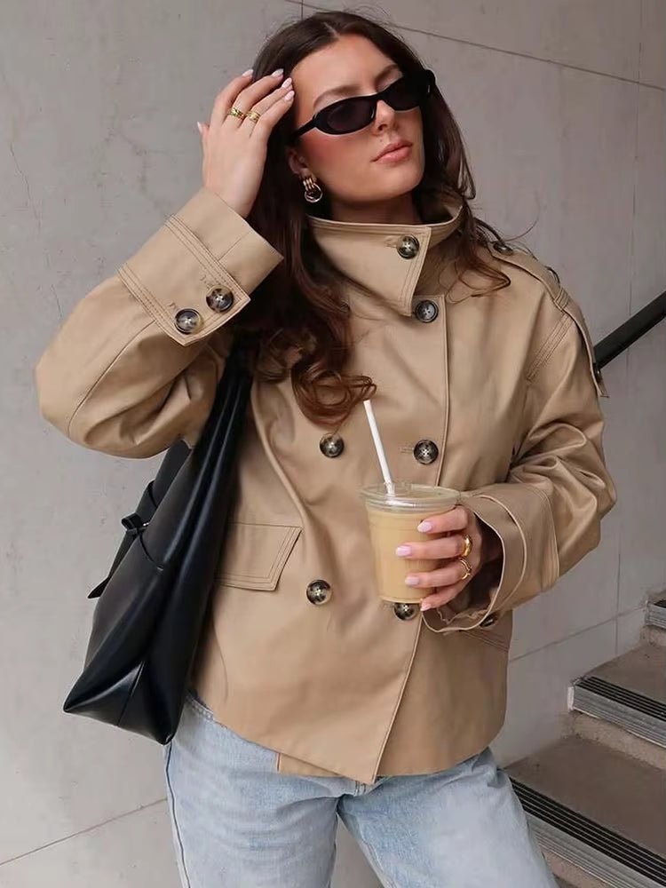 SOKYND Zoe Beige Double Breasted Trench CoatSOKYND-986391-BEI-S-23991BeigeS